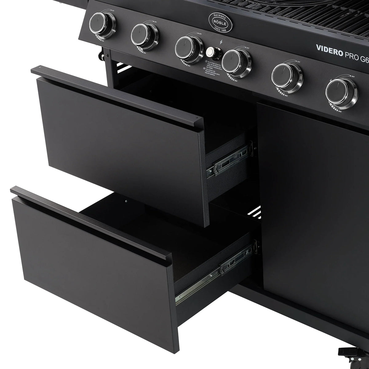 Schubladen Detailaufnahme Rösle Videro Pro G6-S Vario+ 50mbar