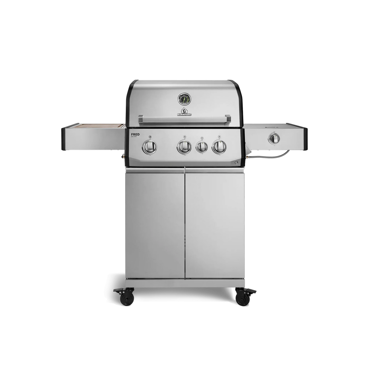 Burnhard FRED Deluxe Gasgrill 3-Brenner Edelstahl mit Gusseisenrost Series 4