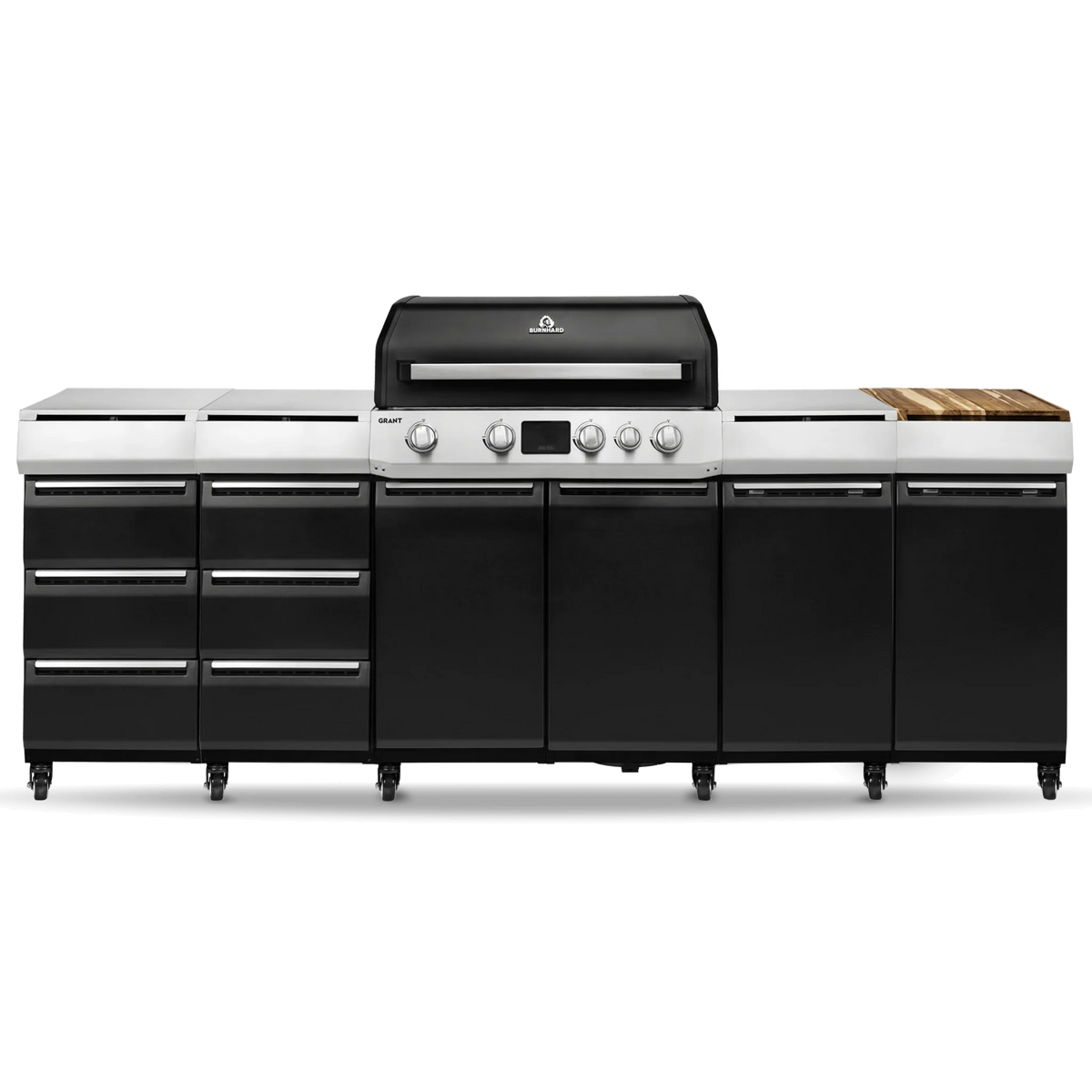 Burnhard GRANT Station - Modularer Gasgrill 4-Brenner mit Türen und Edelstahlrost