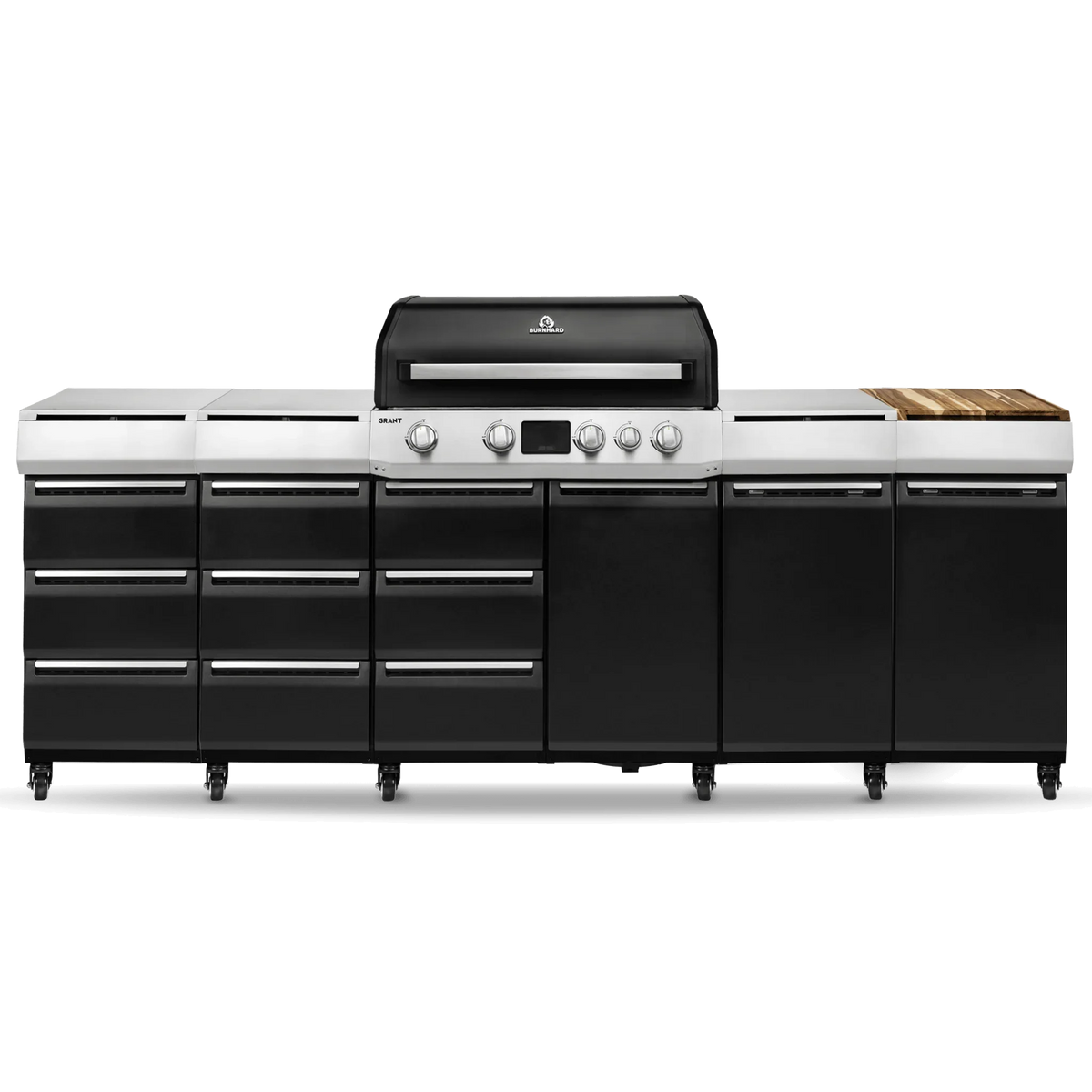 Burnhard GRANT Station - Modularer Gasgrill 4-Brenner mit Schubladen und Gusseisenrost
