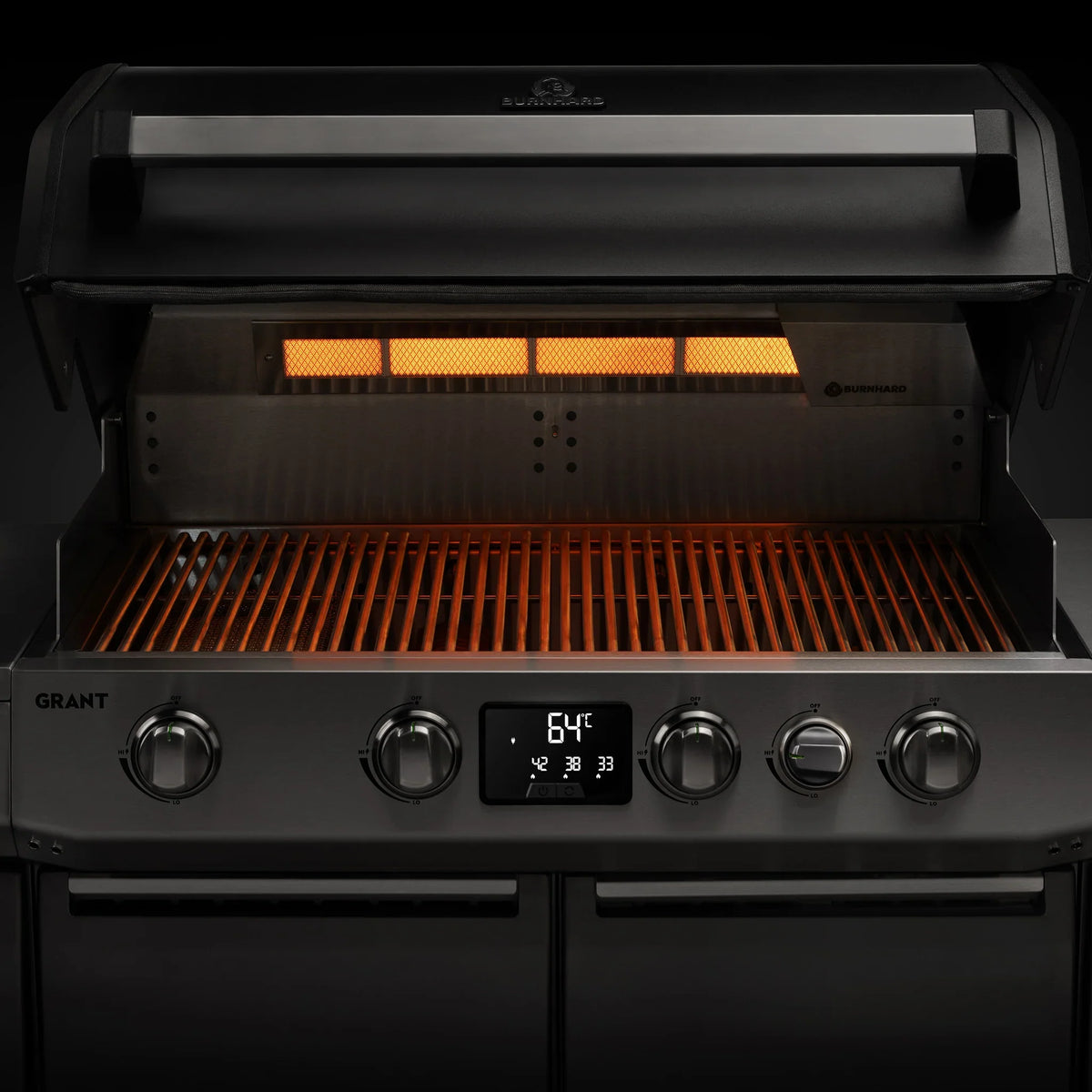 Burnhard GRANT Upgrade - Modularer Gasgrill 4-Brenner mit Türen und Edelstahlrost