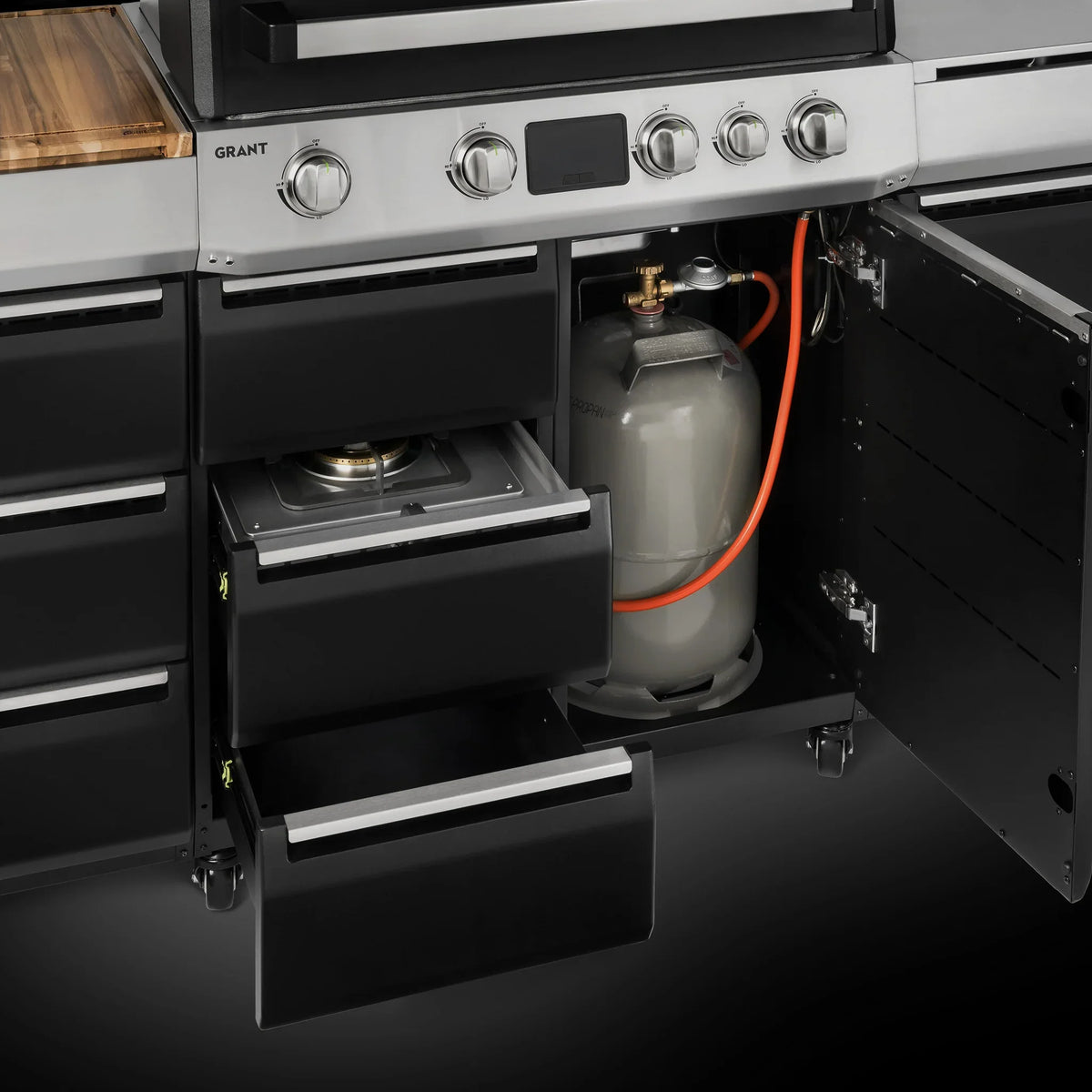 Burnhard GRANT Pro - Modularer Gasgrill 4-Brenner mit Türen und Gusseisenrost