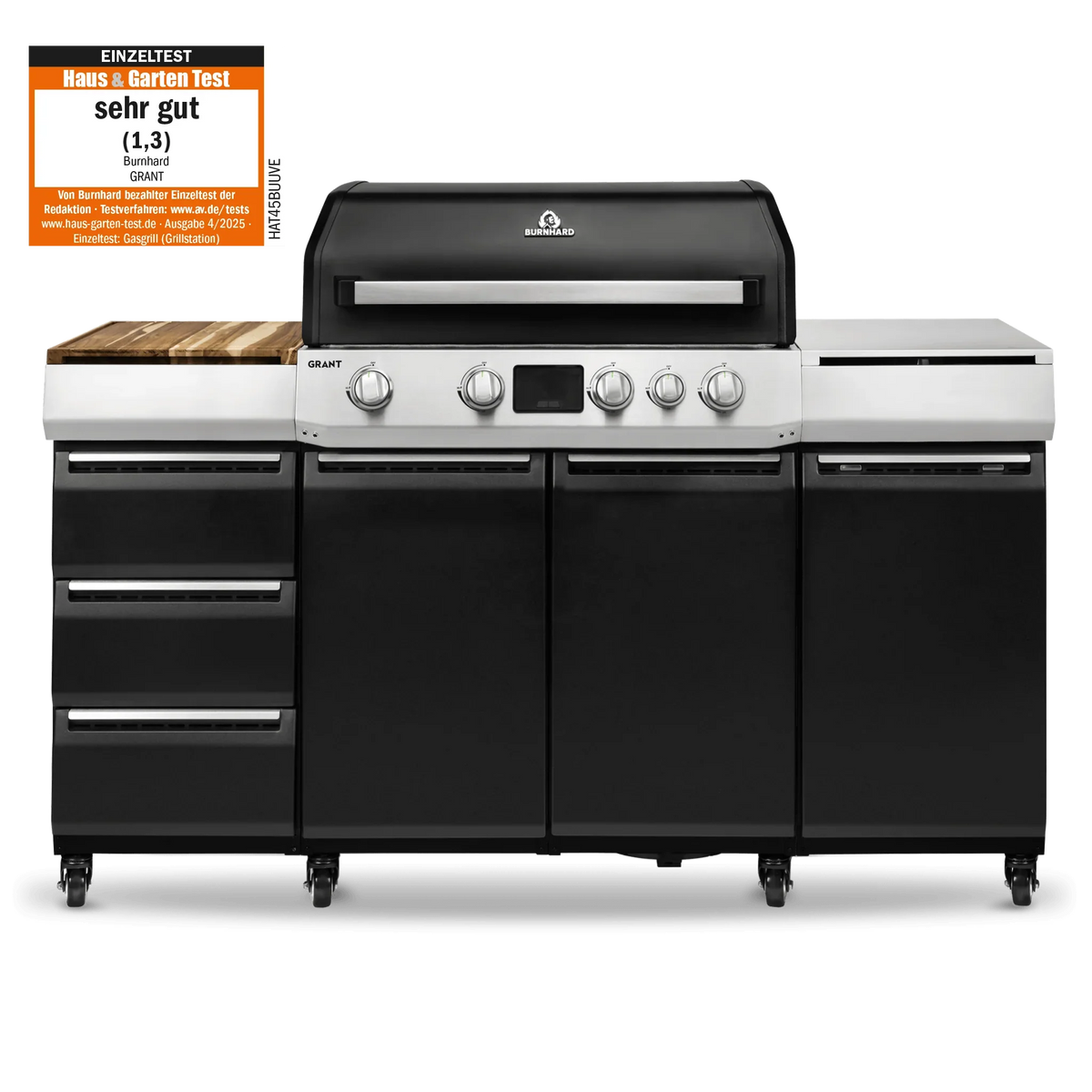 Burnhard GRANT Pro - Modularer Gasgrill 4-Brenner mit Türen und Gusseisenrost