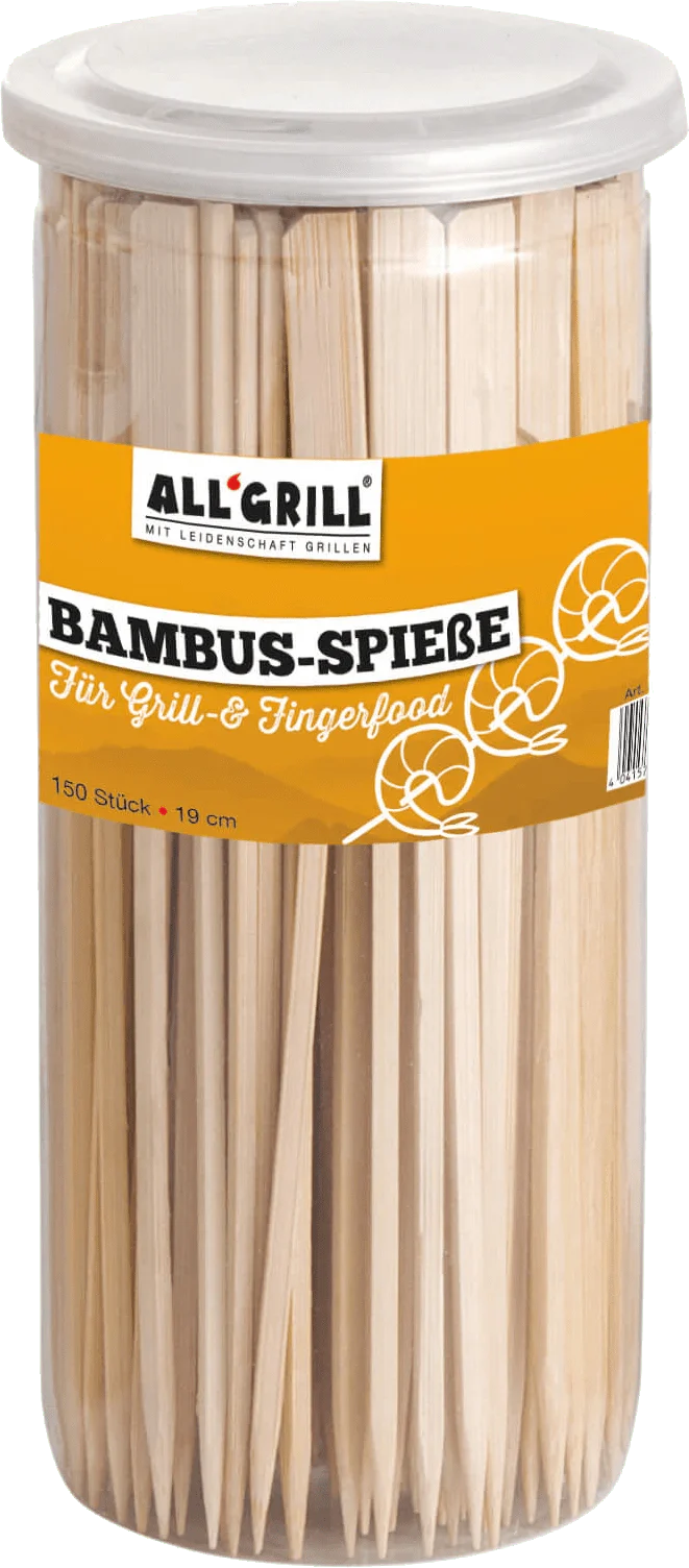 All`Grill Bambus Spieße, 150Stk. 19cm - Grillstar.deAll`Grill Bambus Spieße, 150Stk. 19cmALL'GRILLGrillstar.de98154041571098153