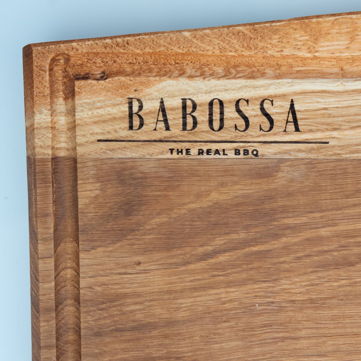 BABOSSA | Eichen Schneidebrett L | Naturkante | Saftrille | 44,5x35x4,5 cm - Grillstar.deBABOSSA | Eichen Schneidebrett L | Naturkante | Saftrille | 44,5x35x4,5 cmHolzbrettBABOSSAGrillstar.de