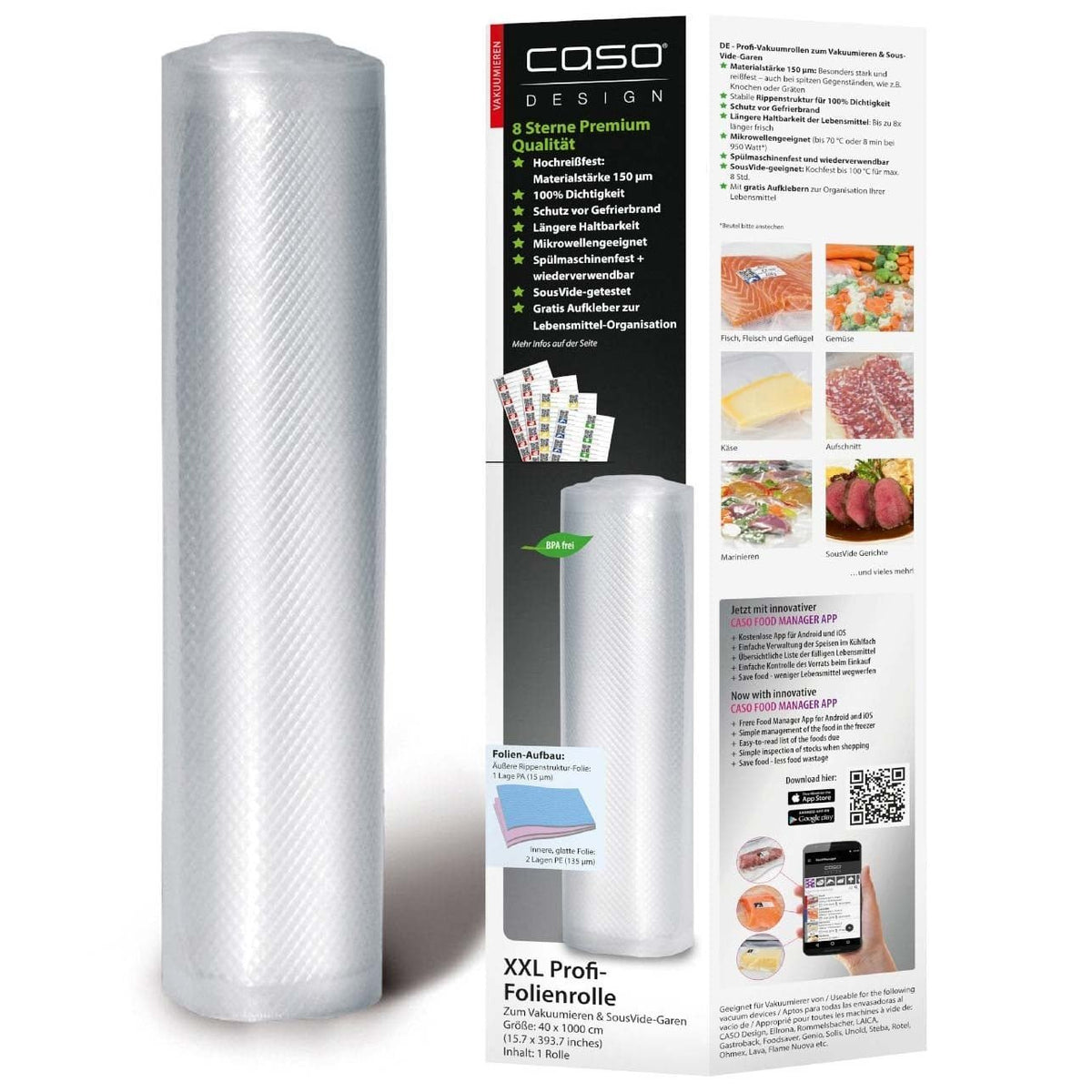CASO Folienrolle, 40x1000cm 1Stk. - Grillstar.deCASO Folienrolle, 40x1000cm 1Stk.CASOGrillstar.decg12244038437012248