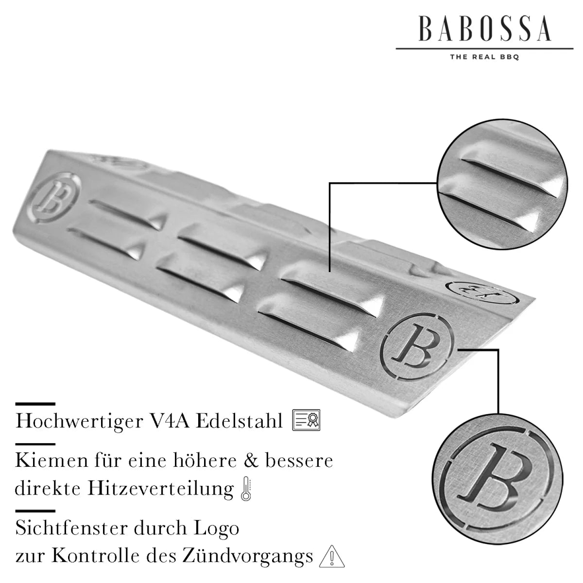 Flammschutzblech | Aromaschiene | V4A Edelstahl | Enders Monroe 4 bis 2025