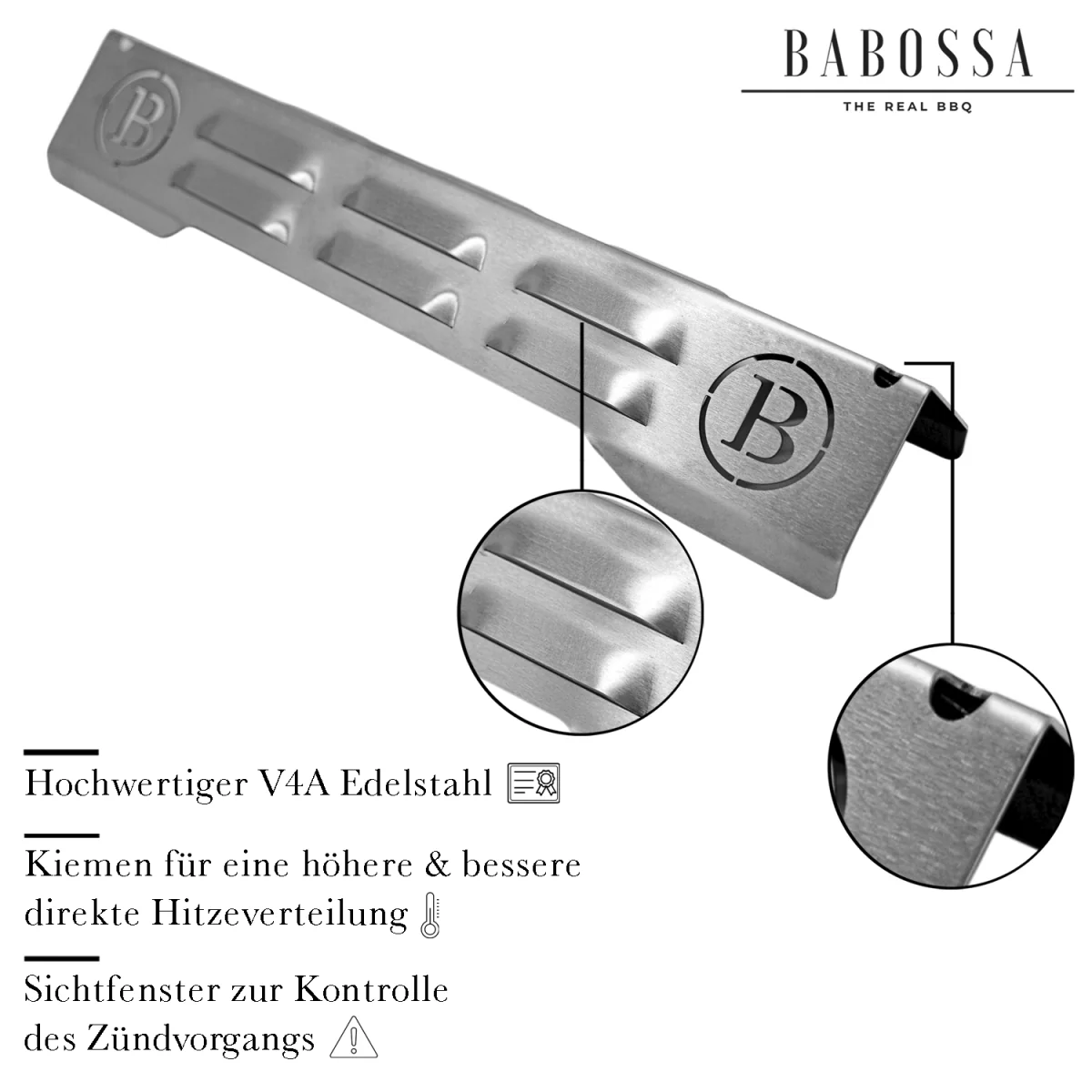 Flammschutzblech | Aromaschiene | V4A Edelstahl | Rösle Videro - BABOSSAFlammschutzblech | Aromaschiene | V4A Edelstahl | Rösle VideroFlammschutzblechRösleBABOSSA