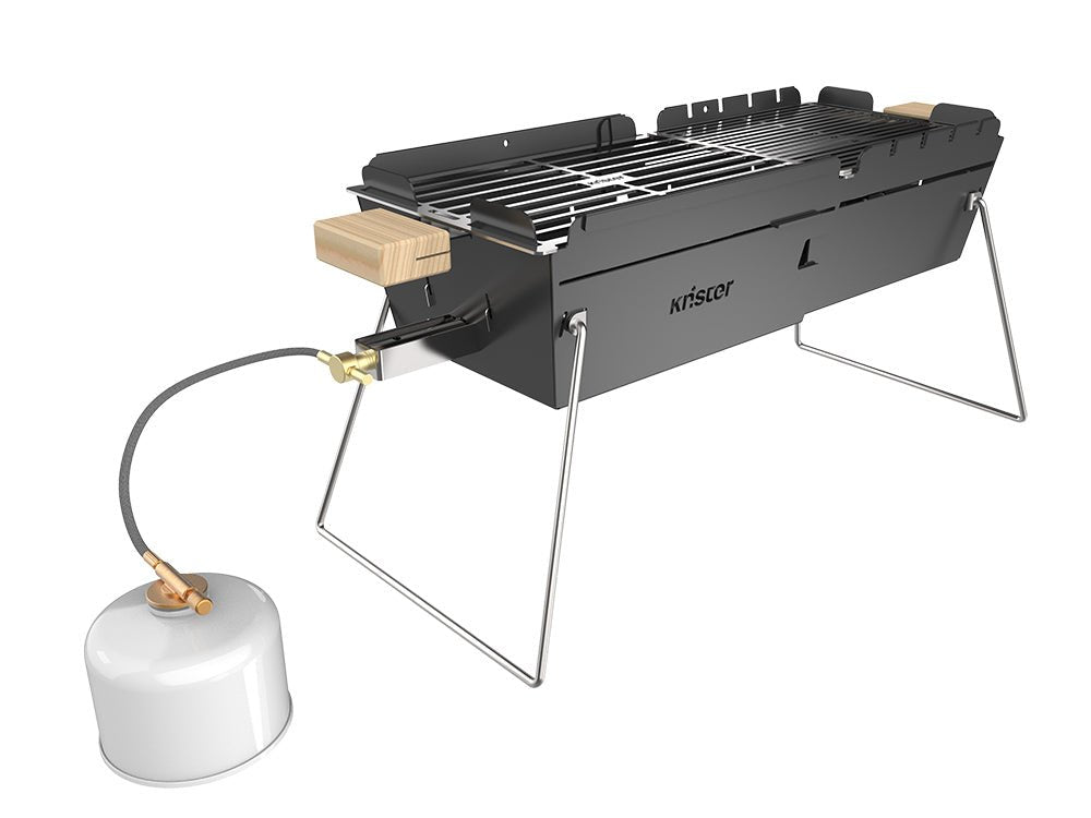 Knister Grill | Bundle | Gas | Schwarz | Ausziehbar - BABOSSAKnister Grill | Bundle | Gas | Schwarz | AusziehbarGrillbürsteKnisterBABOSSA