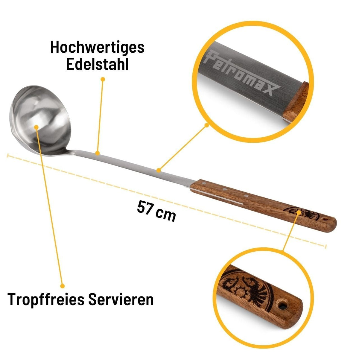 Petromax Schöpfkelle mit Walnussholzgriff, 50 cm - Grillstar.dePetromax Schöpfkelle mit Walnussholzgriff, 50 cmPetromaxGrillstar.deptladle504250435770924