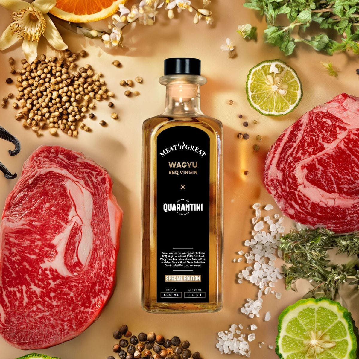 Quarantini × Meat'n'Great Wagyu BBQ Gin (nur 111 Packages) - Grillstar.deQuarantini × Meat'n'Great Wagyu BBQ Gin (nur 111 Packages)AlkoholBABOSSAGrillstar.de