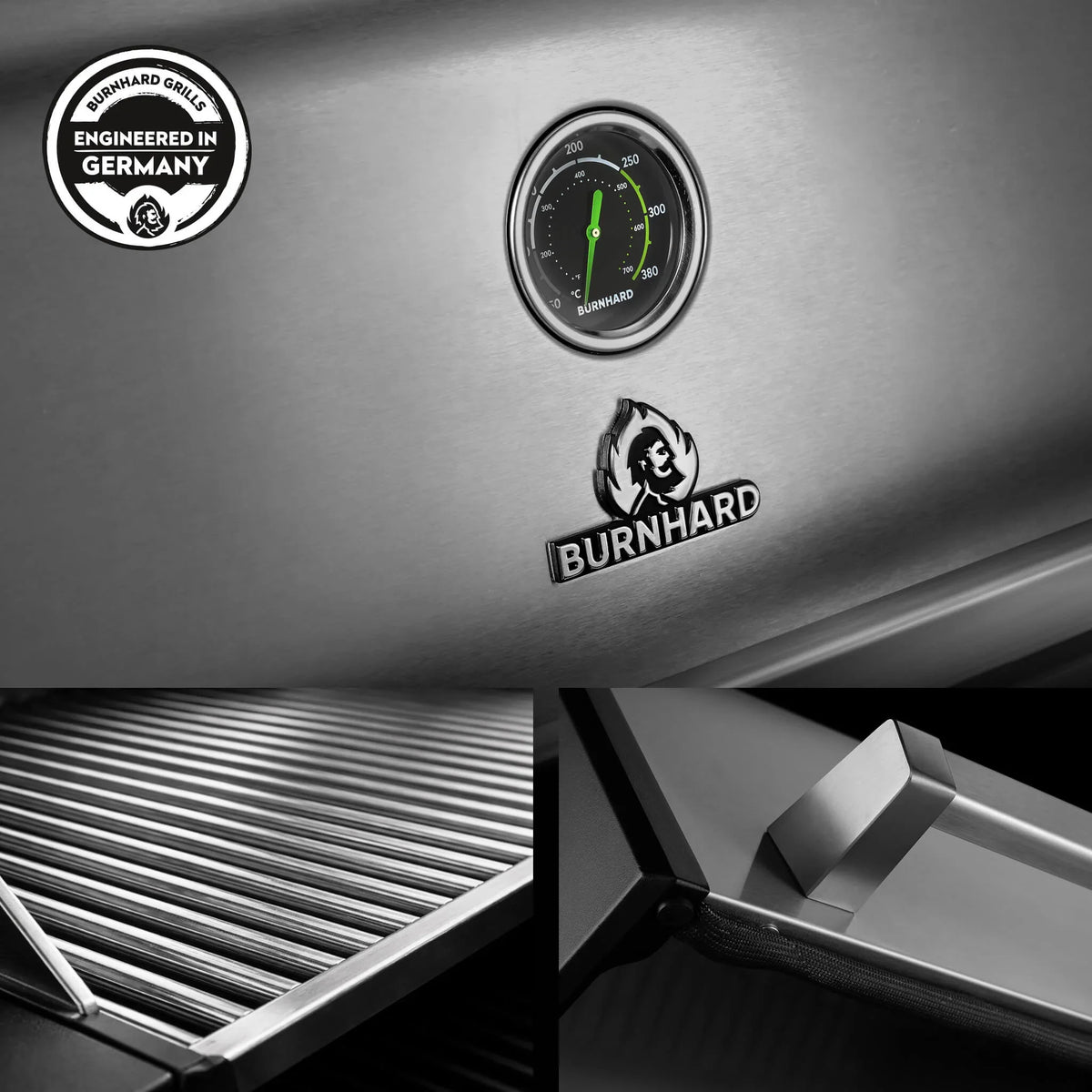 Burnhard FRED Jr. Deluxe Gasgrill Edelstahl 2-Brenner mit Edelstahlrost Series 4