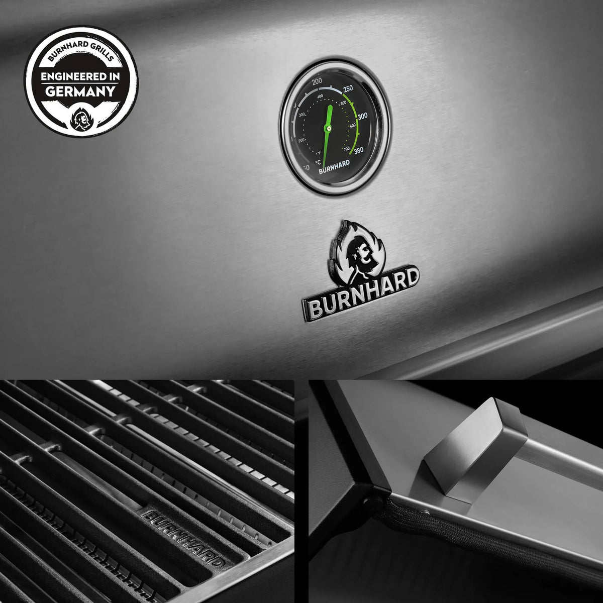 Burnhard Fat FRED Deluxe Gasgrill 6-Brenner Edelstahl mit Gusseisenrost Series 4