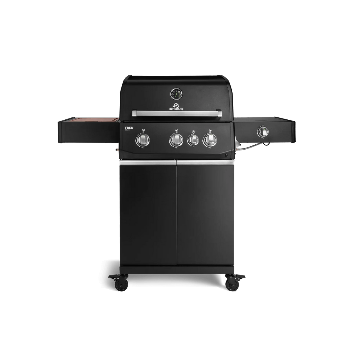 Burnhard FRED Deluxe Gasgrill 3-Brenner Black Edition mit Edelstahlrost Series 4