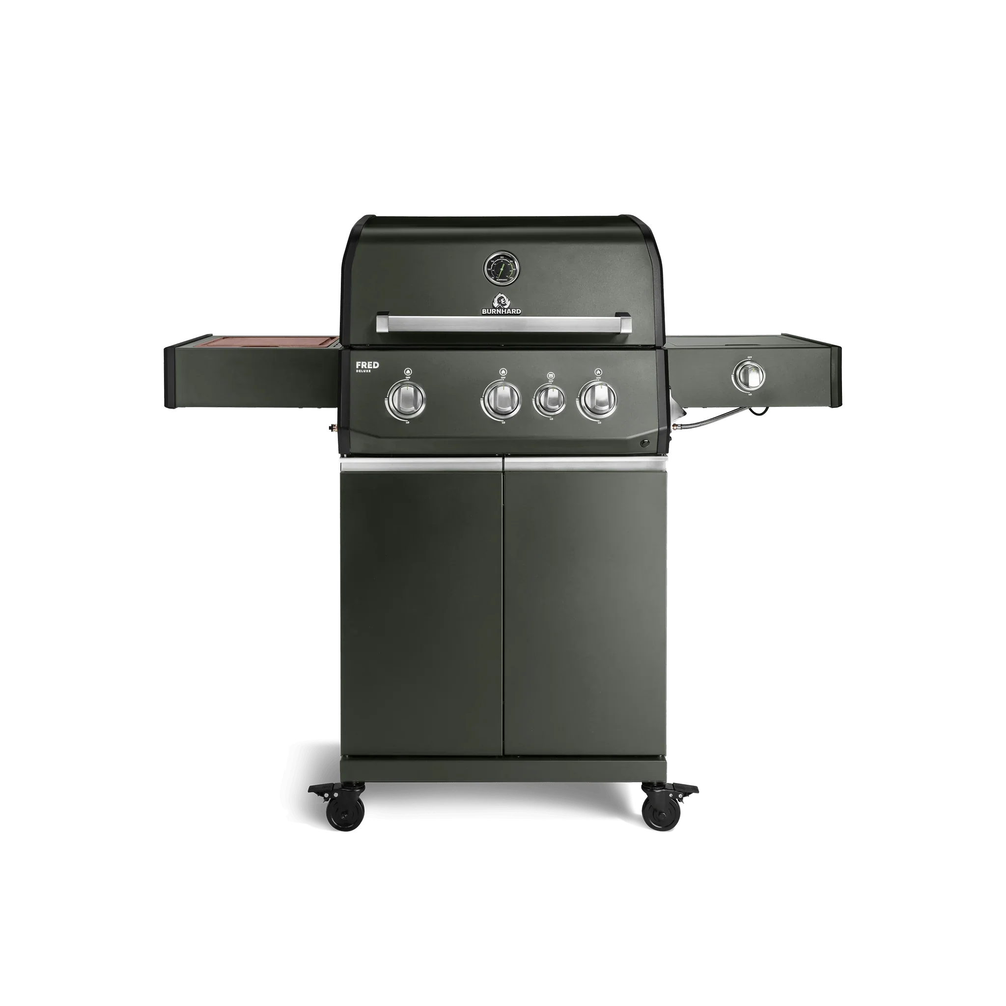 Burnhard FRED Deluxe Gasgrill 3-Brenner Green Edition mit Edelstahlrost Series 4