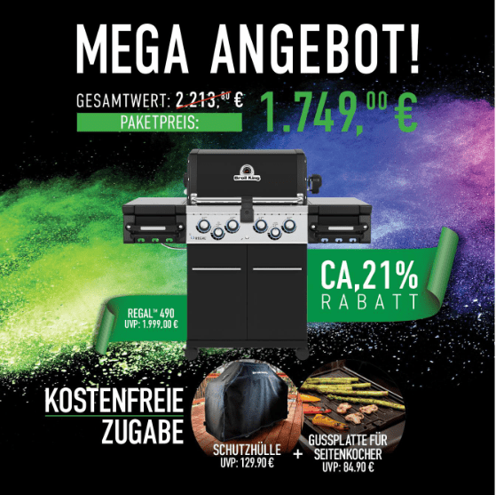 Broil King Regal 490 Bundle inkl. Gussplatte & Abdeclhaube
