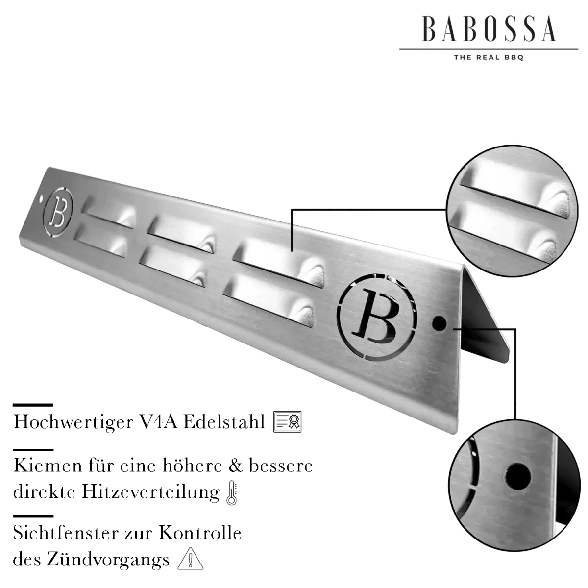 Flammschutzblech | Aromaschiene | V4A Edelstahl | Weber Spirit 310/320 - BABOSSAFlammschutzblech | Aromaschiene | V4A Edelstahl | Weber Spirit 310/320FlammschutzblechWeberBABOSSA